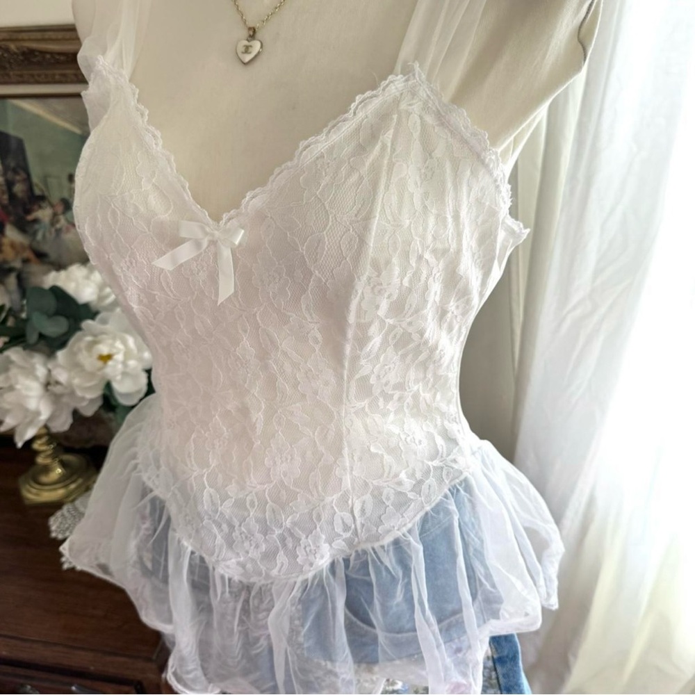 White Lace Camisole Top - Picture 2 of 6